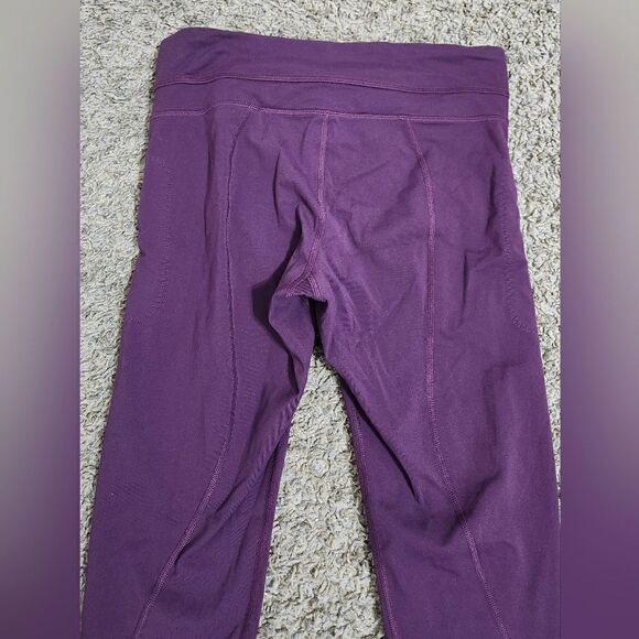 Lululemon Size 6 Inspire Tight II  Plum Mesh Leggings Zip Pockets - Picture 10 of 14